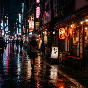 Neon lights guide the night.