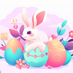 Easter Rabbit with red nose