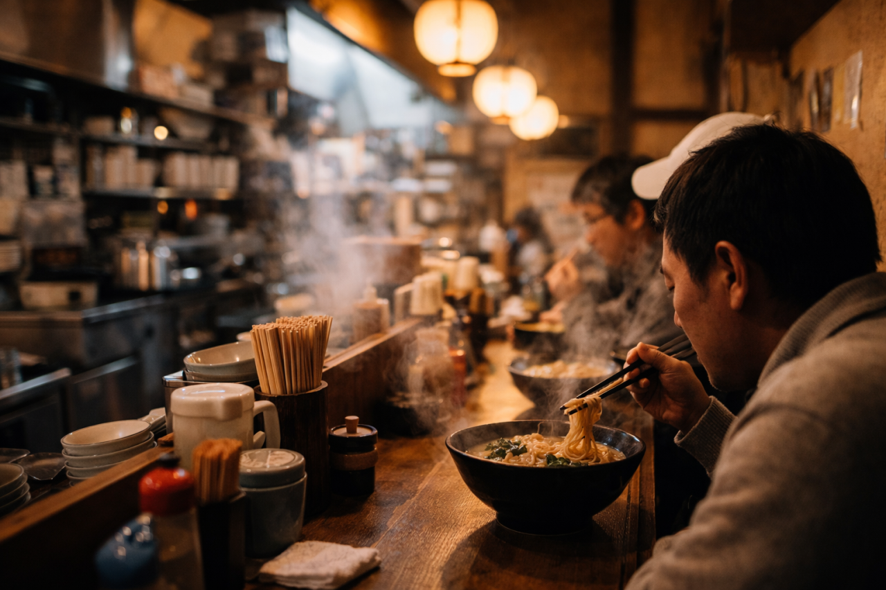 Steam, light, and the comfort of something simple.